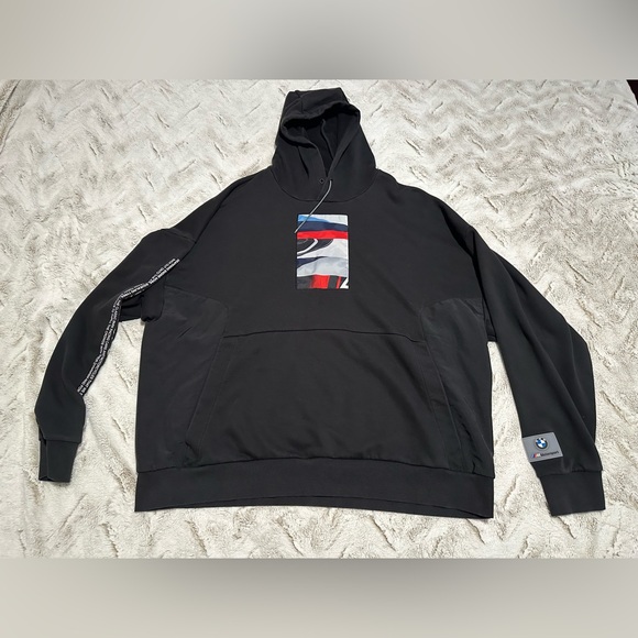 *BOGO* Puma x BMW Motorsport Black Hoodie with Colorful Abstract Logo BMW Emblem - Picture 1 of 13